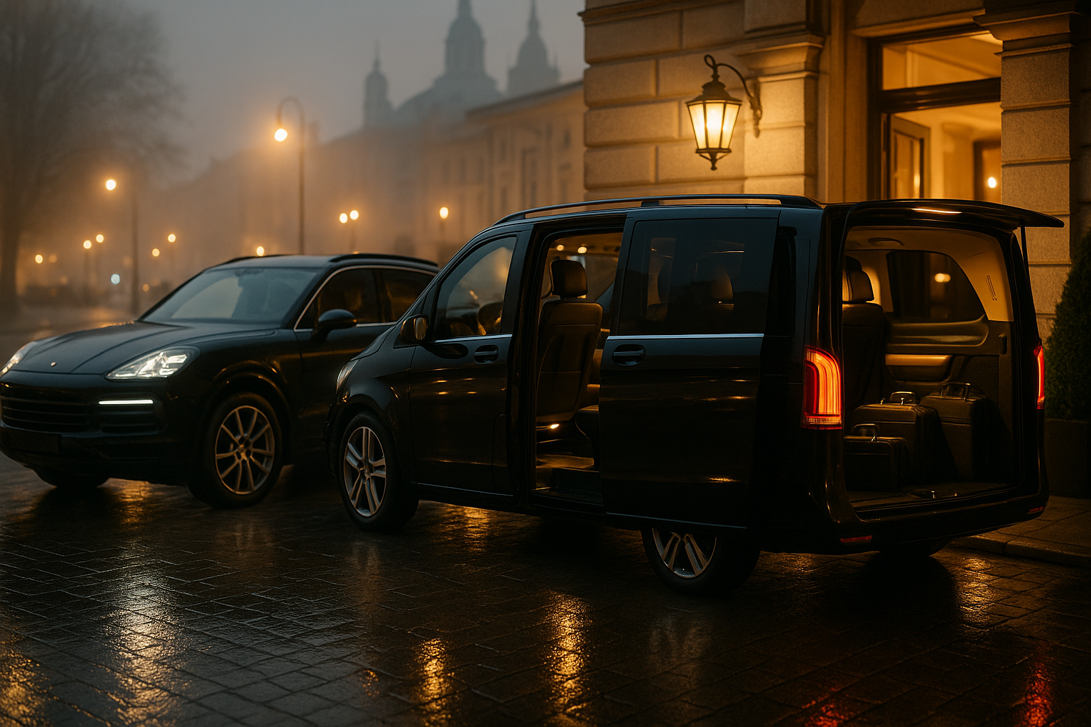 Luksusowy SUV i van VIP w Krakowie przygotowane do transportu na specjalną okazję