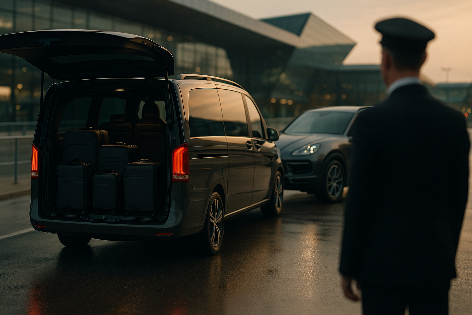 Premium transfer z lotniska Kraków do centrum – luksusowy van i SUV VIP