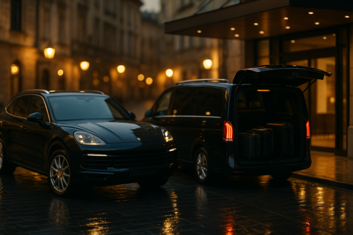Premium SUV i luksusowy van VIP w Krakowie podczas transferu na weekend z Balic
