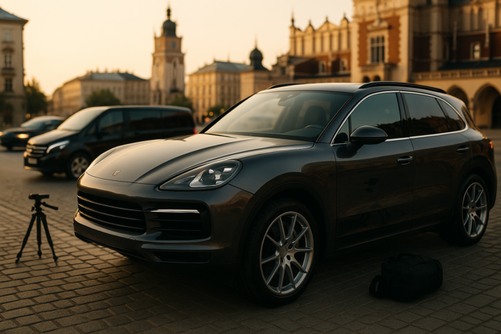 Premium Porsche do filmu w Krakowie z logistyką VIP i przygotowaniem do ujęć